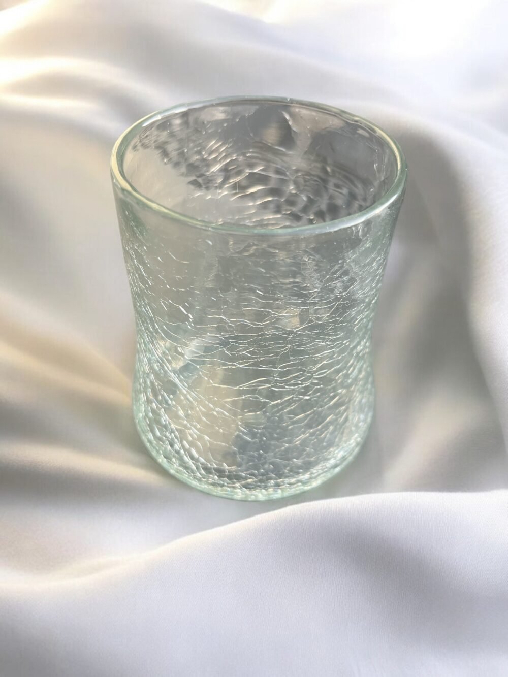 Verre soufflé craquelé "Zina" blanc