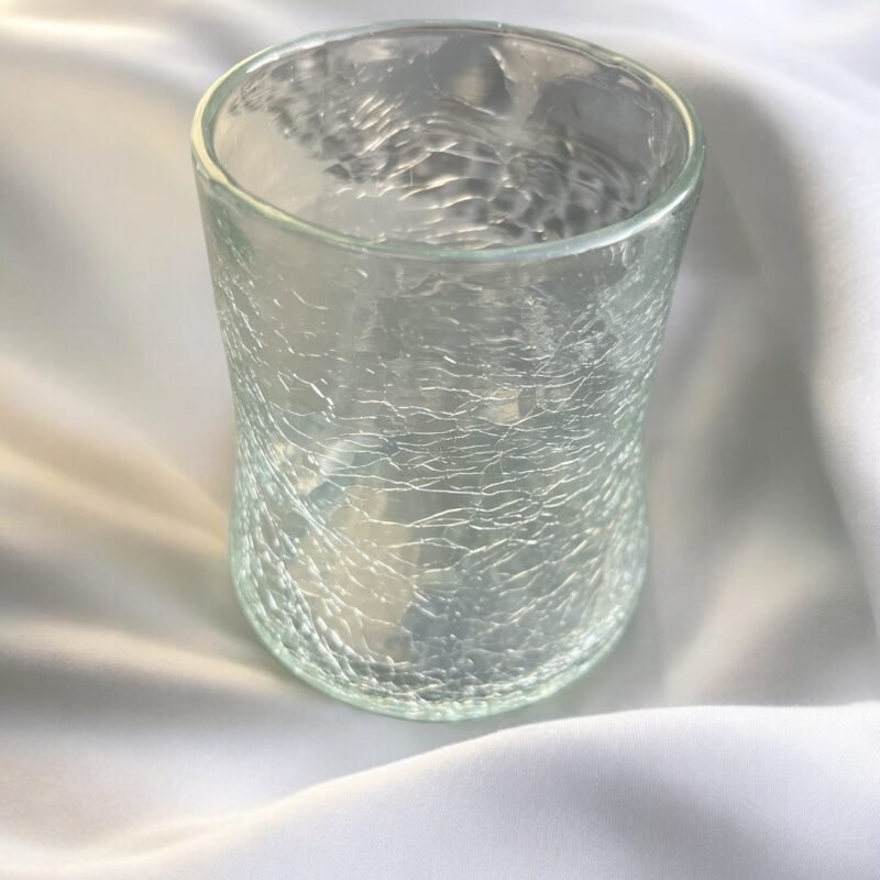 Verre soufflé craquelé "Zina" blanc